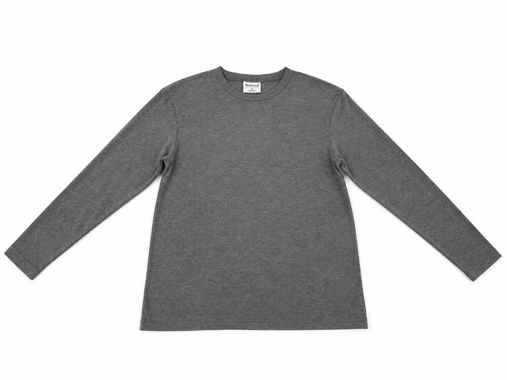 Westbound Women’s Medium Gray Long Sleeve Crew Neck T-Shirt Made in USA